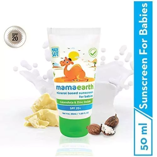 Best Sunscreen for Kids in India :Mamaearth Sunscreen Cream for Babies