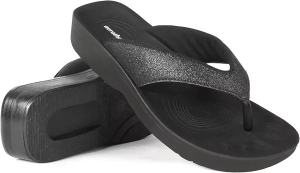 Best 10 Women's Footwear for Heel Pain with Arch Support 10 AEROTHOTIC Women's Flip Flops Sandals : Women Footwear for Heel Pain with Arch Support